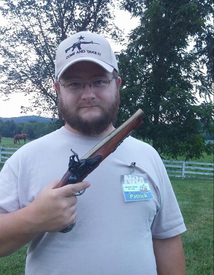  One of our “big kids” (my son in law) holding a replica of George Washington’s pistol.